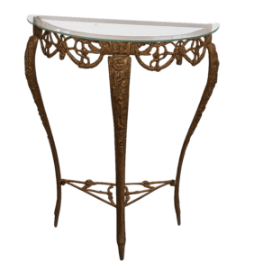 Gold table with glass