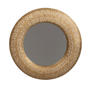 Round gold mirror