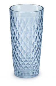 Blue tall glass refluted