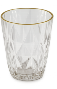 Refluted glass with a gold border