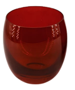 Candlesticks red glass 9 cm